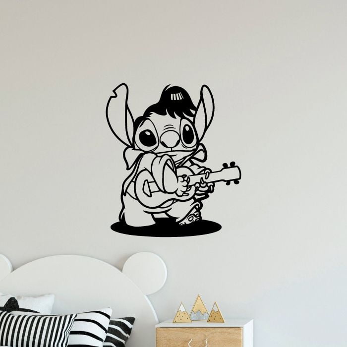 Elvis Guitar Music Lilo and Stitch Disney Cartoon Wall Sticker Art