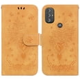 thumbnail image 1 of TECH CIRCLE Motorola Moto G Power 2022 Wallet Case,Embossed Premium PU Leather Magnetic Handbag Pocket Card Slots with Wrist Strap Flip Kickstand Shockproof Case for Motorola Moto G Power 2022,Yellow, 1 of 8