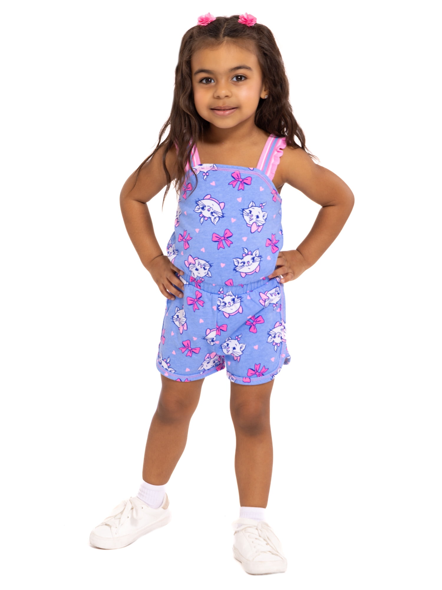 Disney Classics Marie Toddler Girls Sleeveless Graphic Romper, Sizes 12M-5T