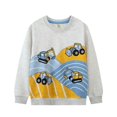 thumbnail image 2 of GBSYEWXS Toddler Child Boys Sweatshirt Casual Crew Neck Long Sleeve Tops Car Print Outdoors Light Gray Pullover Sweater Size 12-18 Months, 2 of 4