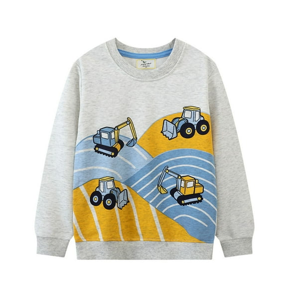 HJKIEUXL White Fox Sweatshirts for Teen Girls Long Sleeve Sweatshirt for Women Toddler Boys Sweatshirts Dinosaur Long Sleeve Pullover Crewneck Shirts Cartoon Tee Sport Tops