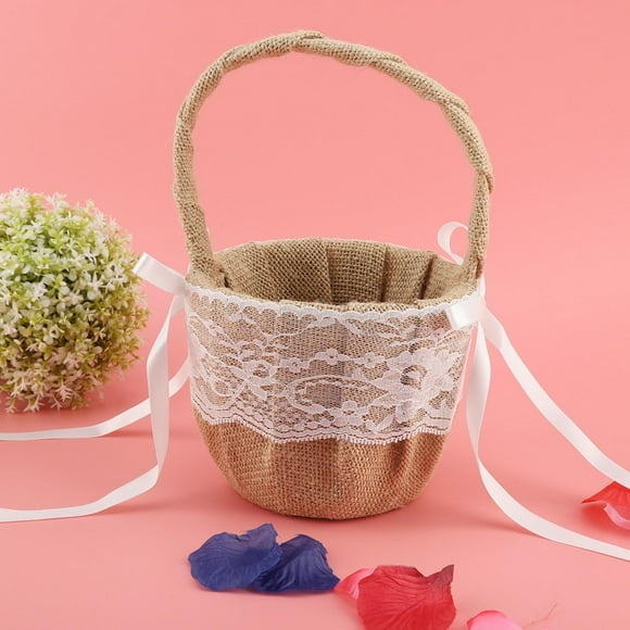 Decorative Basket, Flower Girl Basket, Multipurpose Elegant Flower Basket, Wedding Basket, For Storing Gift Holding Flower