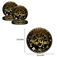 thumbnail image 3 of New Year's Eve Party Supplies Disposable Oval Paper Plates Black Gold Holiday Dinnerware Set for Celebration Table Decorations, 3 of 6