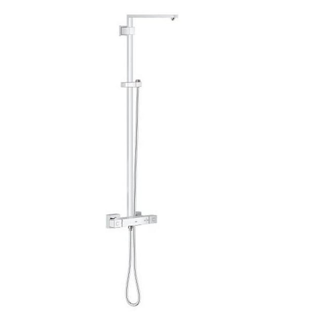 Grohe 26420000 Euphoria Cube System Shower System with Thermostat for Wall Mount, Starlight Chrome