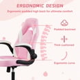 thumbnail image 6 of CONCETTA Computer Gaming Desk Chair - Ergonomic Office Executive Adjustable Swivel Task PU Leather Racing Chair with Flip-up Armrest, Pink White, 6 of 7