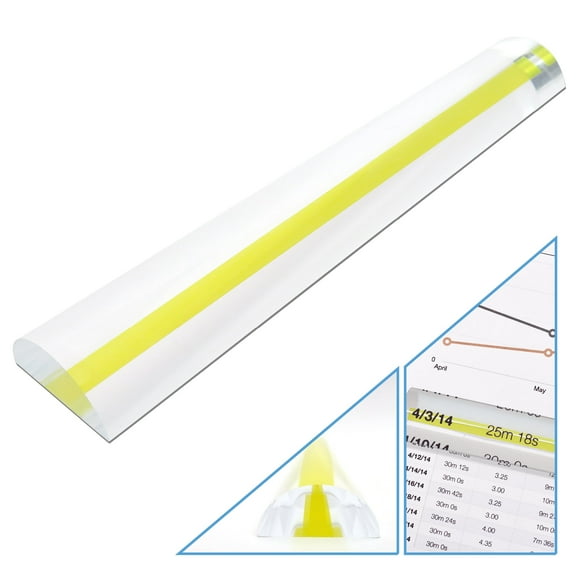 MagniPros 6" Acrylic Bar Magnifier(2x) with Yellow(Comfy for your eyes) Guiding Line-Ideal for Reading & Low Vision