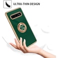 thumbnail image 4 of for Samsung Galaxy S10 Plus Case with Ring Holder Kickstand 360 Degree Rotation  Car Finger Soft TPU Slim Cover Full Body Protective Phone Case for Samsung S10 Plus 6.4", Dark Green, 4 of 16