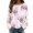 Pink, variant on Christmas Sweaters For Women Bowknot Snowflake Graphic Ribbed Texture Casual Long Sleeve Crewneck Knit Pullover Sweater Tops