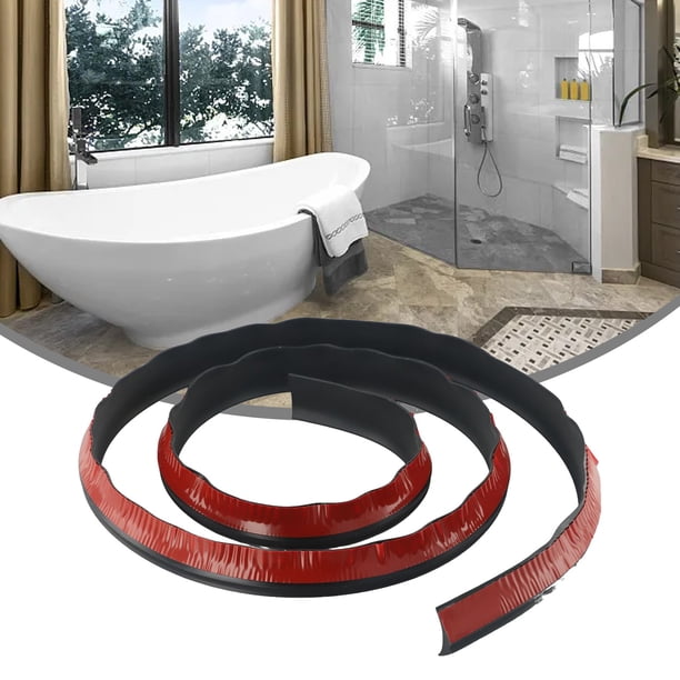 Collapsible Shower Threshold Water Dam - Self Adhesive Silicone Barrier For Dry/Wet Separation & Water Leak Prevention 3 thumbnail image