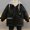 Black, variant on Pitauce Winter Coats for Boys Cotton-Padded with Thicked Fleece Hooded Mid-Length Snowsuit Cotton Long Sleeve Windpeoof Jacket with Zipper Buttons