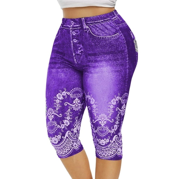 High Waisted Yoga Pants for Women- Printed Capris Leggings
