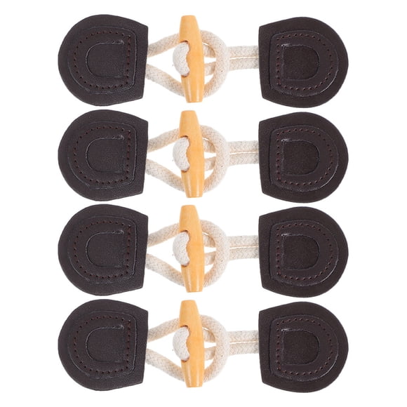 4 juegos de botones de cuerno de PU para abrigo, estilo vintage, para coser, con cierre de palanca, de madera, para abrigos, chaquetas y cortavientos.