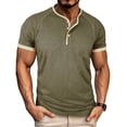 thumbnail image 2 of TAGOLD Mens Summer Short Sleeve Round-Neck Blouses & Shirts Color Button Pullover Casual Top, 2 of 5