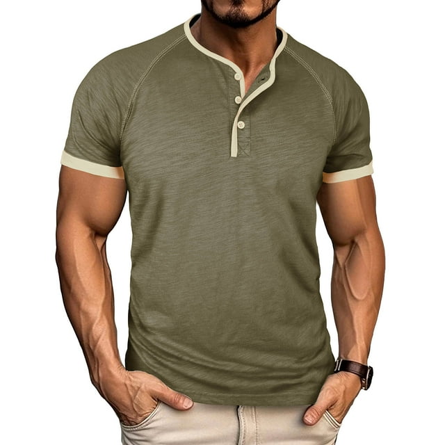 Ceisia Chemise à Manches Courtes pour Hommes, Cadeau d'Hiver, Décontractée, à Boutons, Col Rond - Confortable pour Usage Quotidien en Extérieur
