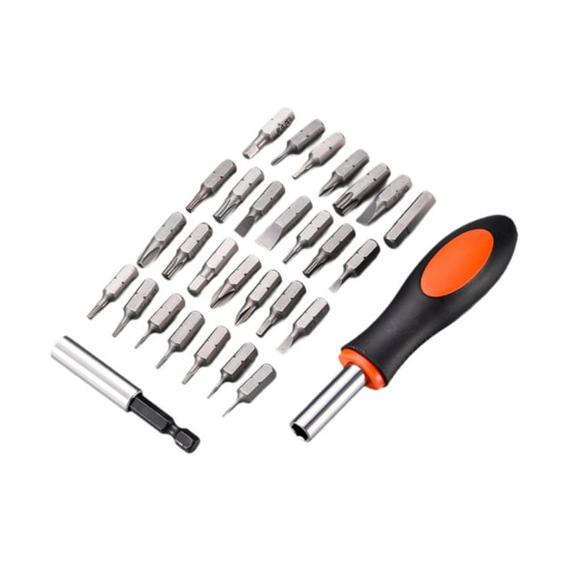 DOLITY Ratchet Screwdriver Tool Metal with Non Slip Handle Narrow Space Screwdriver 29 Piece