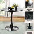 thumbnail image 4 of FurnitureR 31.5'' Round Coffee Table – Modern Mid-Century Pedestal Design for Living Room, Lounge, or Office, Black, 4 of 6