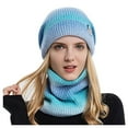 thumbnail image 2 of Women's Thermal Knit Beanie with Scarf, Winter Cycling Hat with Ear Protection for Extreme Cold Weather, Windproof Fleece Lined Cap for Outdoor Activities and Commuting, 2 of 4