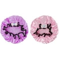 thumbnail image 2 of Wrapables® Fun and Novelty Double Layer Waterproof Shower Caps for Kids (Set of 2), Precious Bow, 2 of 6