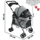 thumbnail image 4 of Carriola para Mascotas Cochecito para Perros y Gatos Pequeños - Medianos Ligera y Plegable con Freno Bandeja Portavasos - Gris, 4 of 6