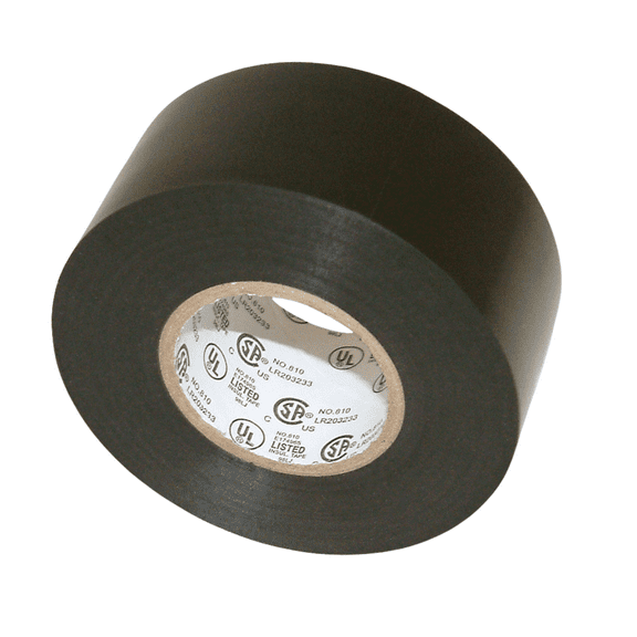 JVCC Premium Grade Electrical Tape [8 mils thick] (EL7566-AW): 1-1/2 in. x 66 ft. (Black)