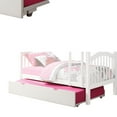 thumbnail image 5 of Benjara Twin Size Wooden Trundle with Caster Wheels and Cut Out Handles, White, 5 of 5
