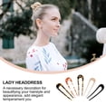 thumbnail image 3 of 5pcs with Simple Fork Styling Hairpins Elegant Headdress French Girls Clips Lady Hairpin Acetate U- shaped Accessories Forks Tortoise Retro Sticks, for U- Prong Celluloid, 3 of 5