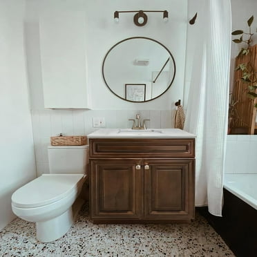 Sink Base Bathroom Vanity Ready-to-Assemble Bathroom Cabinet 36" Width Vanity Base in Maple Walnut