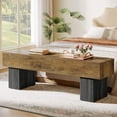 thumbnail image 3 of Tribesigns 63“ Long Entryway Bench, Farmhouse Wooden Dining Bench, Indoor End of Bed Bench, Brown & Black, 3 of 9