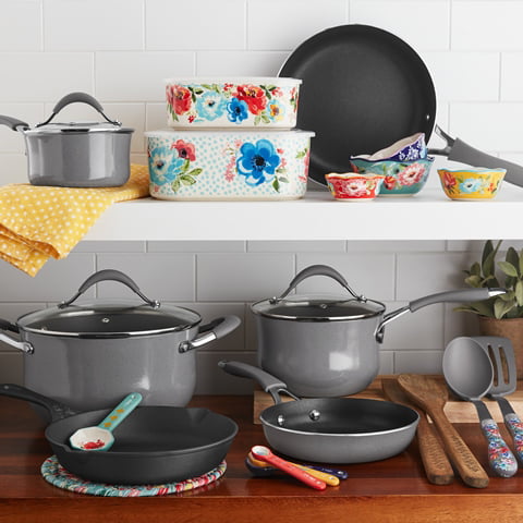 Details about   Rachael Ray Nonstick 19-Pc.Cookware Set Blue includes Dutch Oven & Frying Pans 
