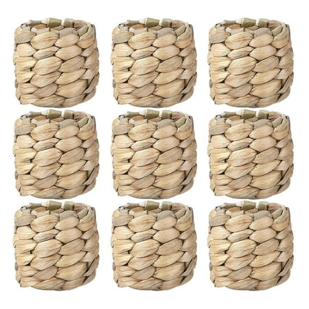

Goxfaca Round Woven Napkin Ring | Rustic Napkin Ring Holders Handmade By Natural Water Hyacinth | Farmhouse Napkin Rings Set Of 12 For Thanksgiving Easter Holiday Birthday Party