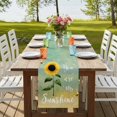 thumbnail image 4 of Table Runners 70 Inches Long Dress Scarves, Sunflowers Farmhouse Coffee/Dining/Kitchen Table Decor, Holiday Table Runner, Botanical Ombre Flowers You Are My Sunshine 13x70 Inch, 4 of 9