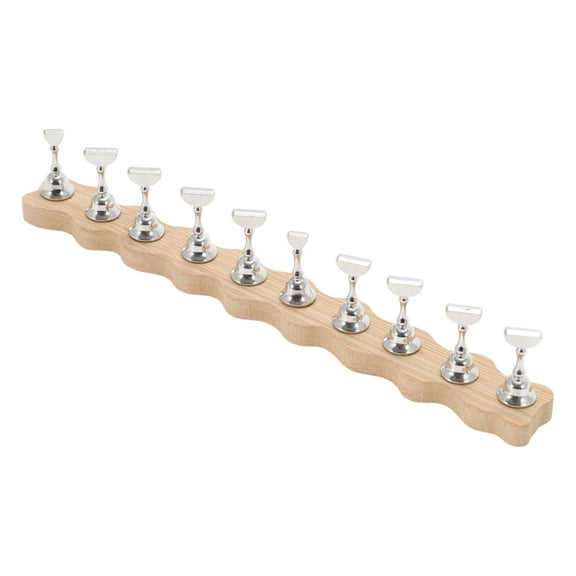 Unique Bargains 1 Set Wavy Nail Display Stand for Nail DIY Silver Tone