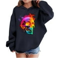 thumbnail image 2 of bbymog Halloween Sweatshirt Tops for Girls Boys Fashion Funny Skull Long Sleeve Hoodies for Teen Girls Casual Boys Hoodie Sweatshirts Navy C 4 Years, 2 of 10