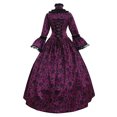 thumbnail image 2 of DuoJiaJ Robe Rétro Gothique Médiévale pour Femme Robe Femme Robe à Imprimé Floral Robes de Bal Vêtements de Théâtre Robe Élégante de Cosplay Performance Performance sur Terrain, 2 of 5