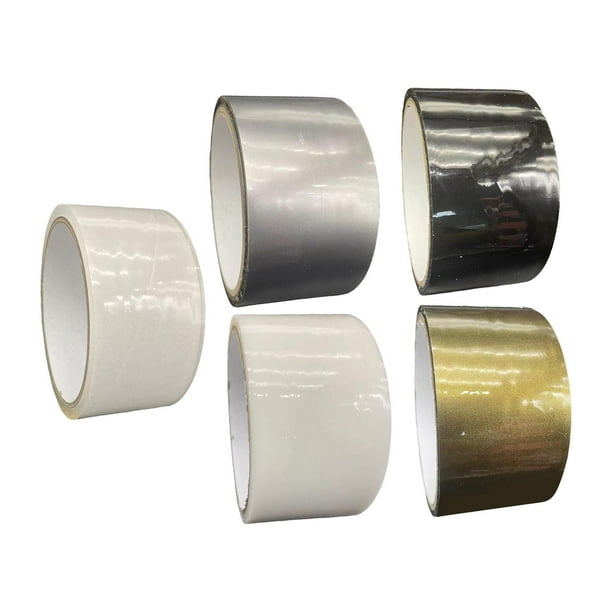 Paquete de 5 Rollos de Cintas Adhesivas de 32, para Manualidades Innovadoras y Divertidas. negro gris