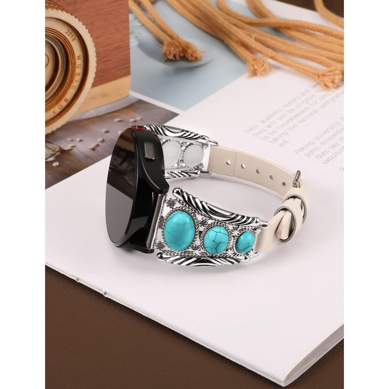 Toyouths Turquoise Leather Boho Vintage Watch Band 