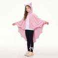 thumbnail image 6 of Helii Bat Wing Hooded Cape for Youth Teens Soft Drapable Lightweight Open Front Poncho Cloak with Pointed Ears and Jagged Hem Halloween Party Dress Up Role Play Wear Black Pink, 6 of 9