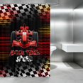 thumbnail image 2 of Erosebridal Formula Car Shower Curtain 72Wx72L, Race Track Bathroom Curtain, Red RACE TIME, 2 of 5