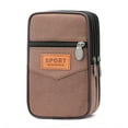 thumbnail image 1 of Pochette de Téléphone Multi-Couches pour Hommes Sac Banane en Toile (Camel 2), 1 of 6
