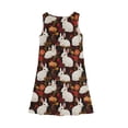 thumbnail image 4 of YOUYEDIAN Easter Girls Sleeveless Dress Casual Cute Elegant Bunny Print Crew Neck A-Line Dresses Summer Flowy Sundresses (Wine, 13-14 Years), 4 of 5
