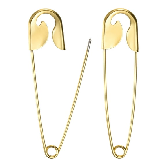 Uxcell 2-Pack Large Safety Pin, 9.4 In(137mm) Zinc Alloy Heavy Brooch Pin for Sewing ClothesDecorative Safety Pins [Light Gold]
