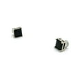 thumbnail image 2 of 7mm Princess Cut Jet Cubic Zirconia 4-Prong Magnetic Stud Earrings, Black/Silver-Tone, 2 of 3