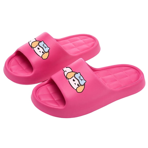 Womens Cartoon Slide Sandals Cute EVA Platform Slides Comfortable Lightweight Anti-Slip Pool Beach Shoes Hot Pink,Size 3.5-5