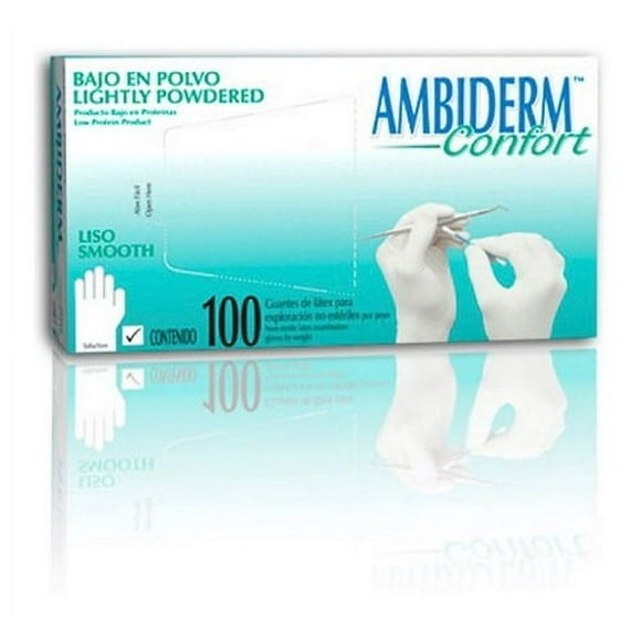 Guante de Látex Ambiderm 100101012 Chico Blanco Confort