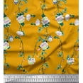 thumbnail image 1 of Soimoi Polyester Crepe Fabric Leaves & Peony Floral Fabric Prints by Yard 52 Inch Wide, 1 of 3