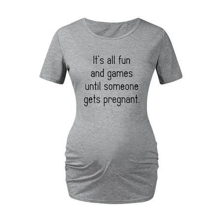 

asdoklhq Maternity Clothes for Women Clearance Maternity Womens Print Maternity Dress Large Size Maternity Short Sleeve T-Shirt