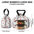 thumbnail image 5 of Pioneer Flower Floral Print Pattern Drawstring Lunch Bag Women - Drawstring Lunch Bag Insulated for Work Office - Stain-Resistant Large Lunchbags for Women with Multi-Pockets, 5 of 6