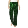 thumbnail image 1 of Fotbe Green Sparkling Pantalones de Pijama para Mujer, Pantalones de Dormir, Pantalones Pj con Cordón y Bolsillos-XX-Large, 1 of 6