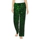 thumbnail image 1 of Balery Green Sparkling Pantalones de pijama para mujer, pijamas ultraligeros, pantalones de estar por casa-Medium, 1 of 6