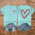 thumbnail image 2 of fatyb Heart T-Shirts for Women Short Sleeve Crew Neck Graphic Tee Summer Womens Casual Printed Tshirts, 2 of 3